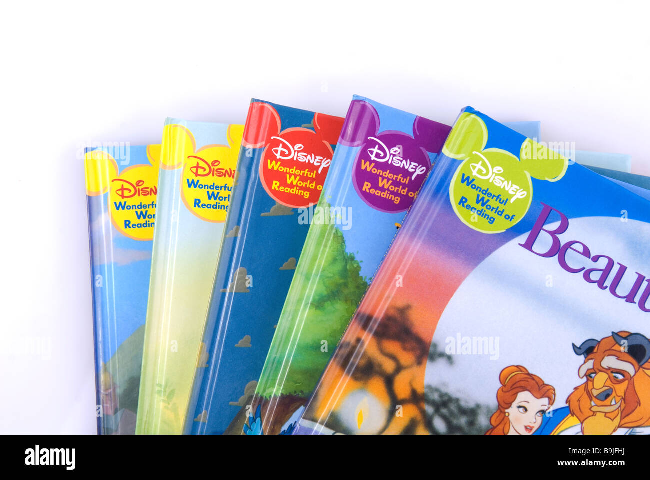 Nahaufnahme einer Sammlung von Walt Disney Kinderbücher Stockfoto