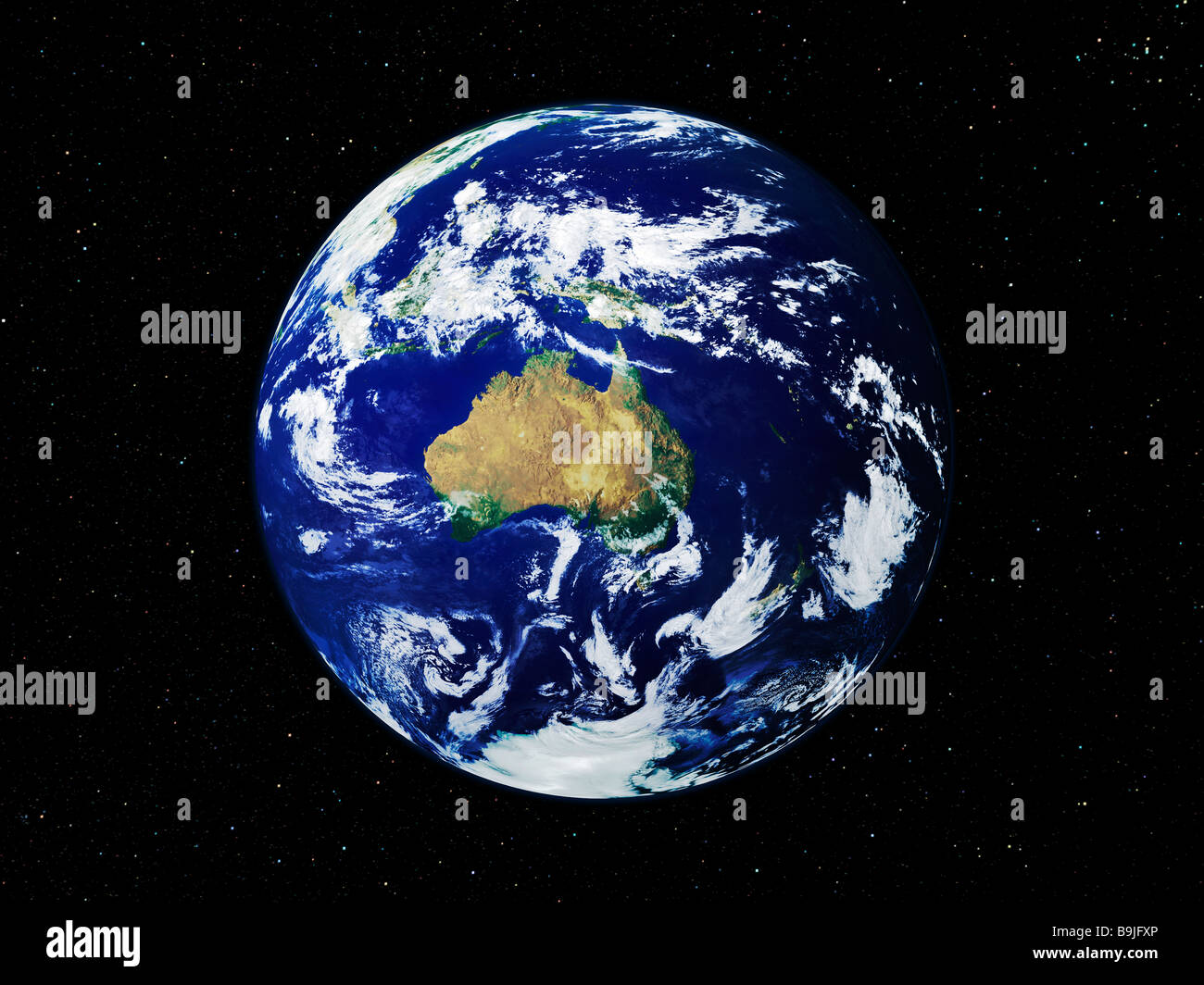 Erde aus dem Weltraum zeigt Australien angesehen. Erweiterte Version des Nasa-Foto. Bitte Kredit NASA Stockfoto