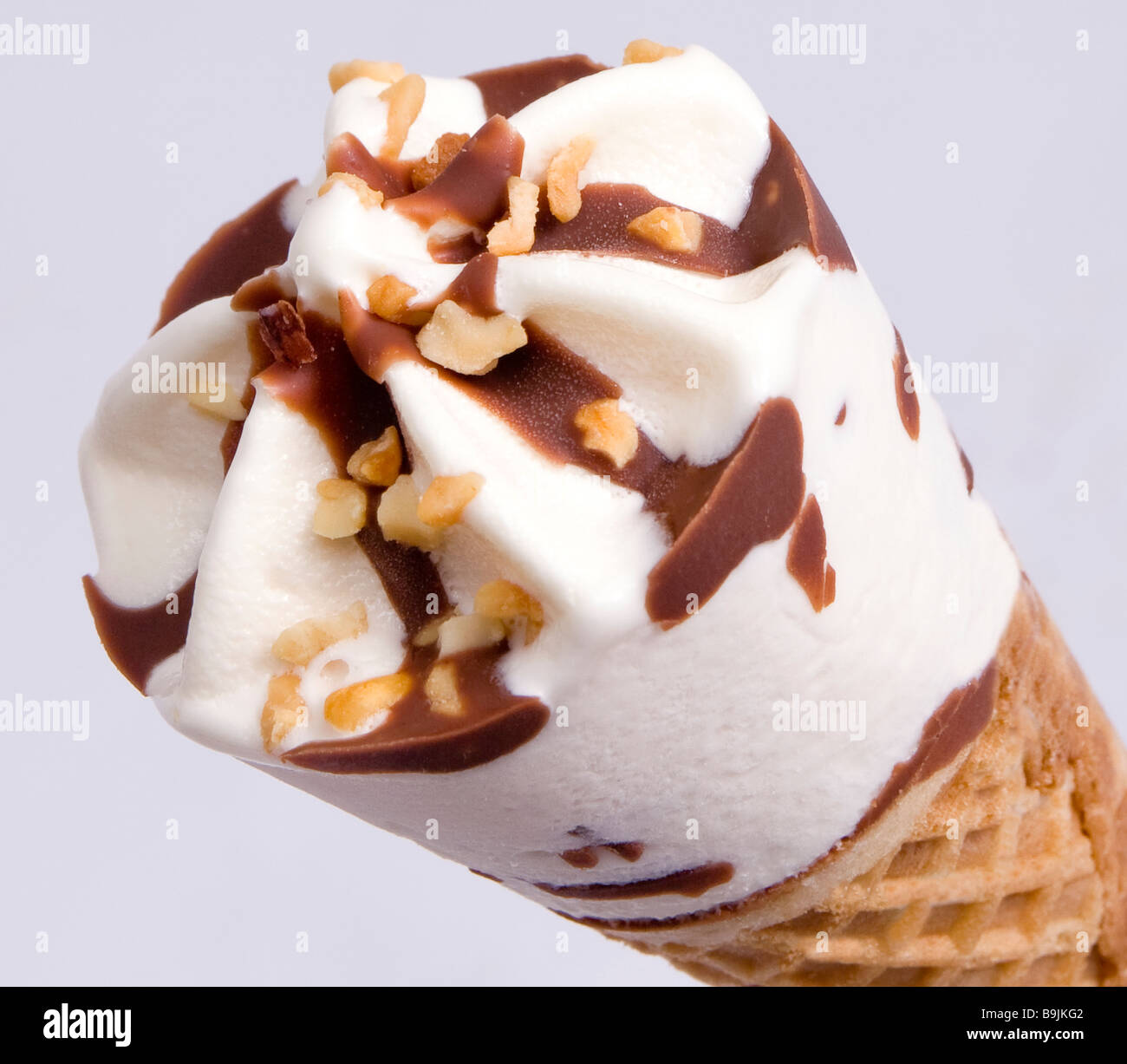 Detail eines Kegels köstliche Vanille-Eis Stockfoto