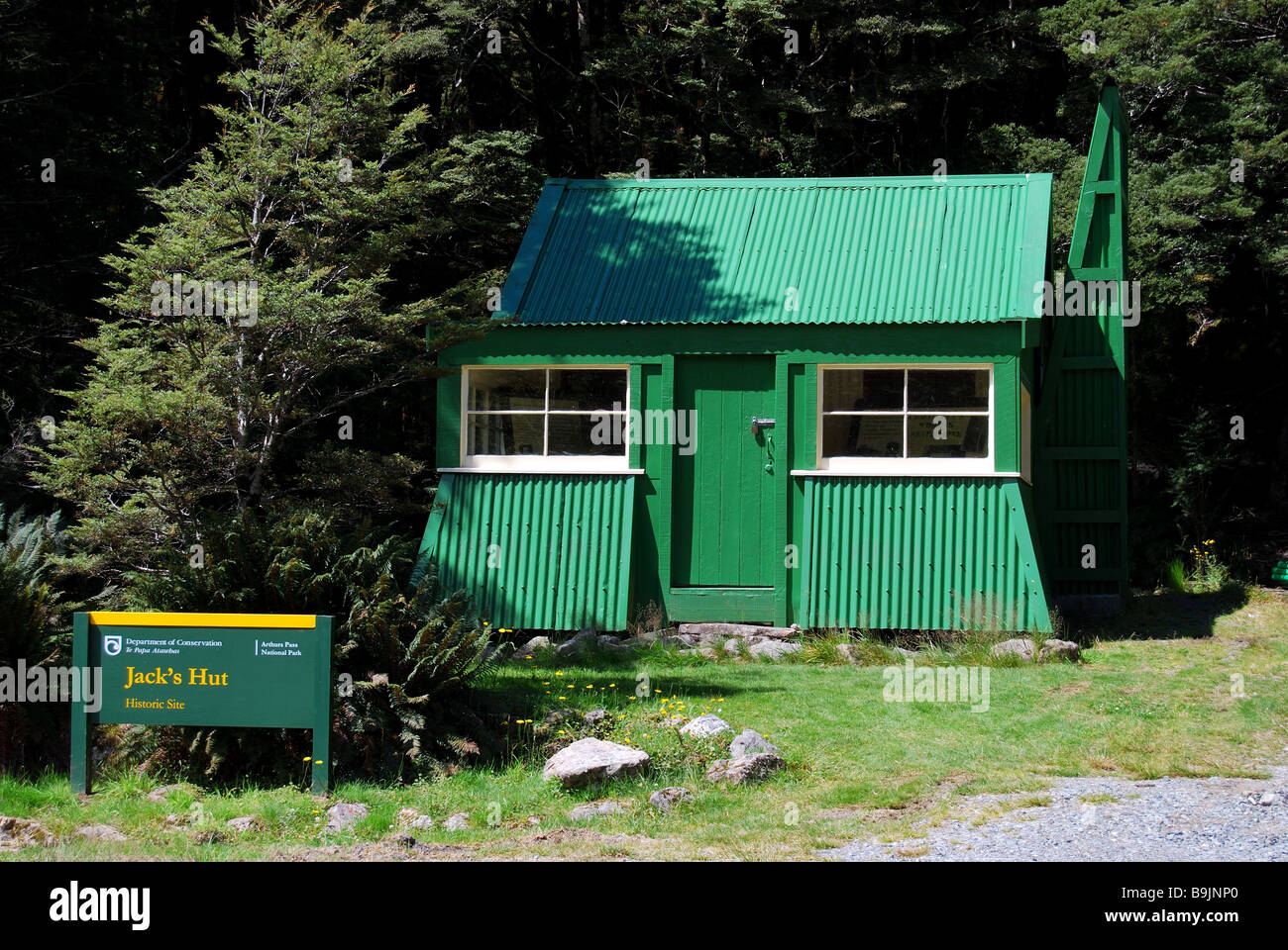 Jacks Hütte, Arthurs Pass Nationalpark, Canterbury, Südinsel, Neuseeland Stockfoto