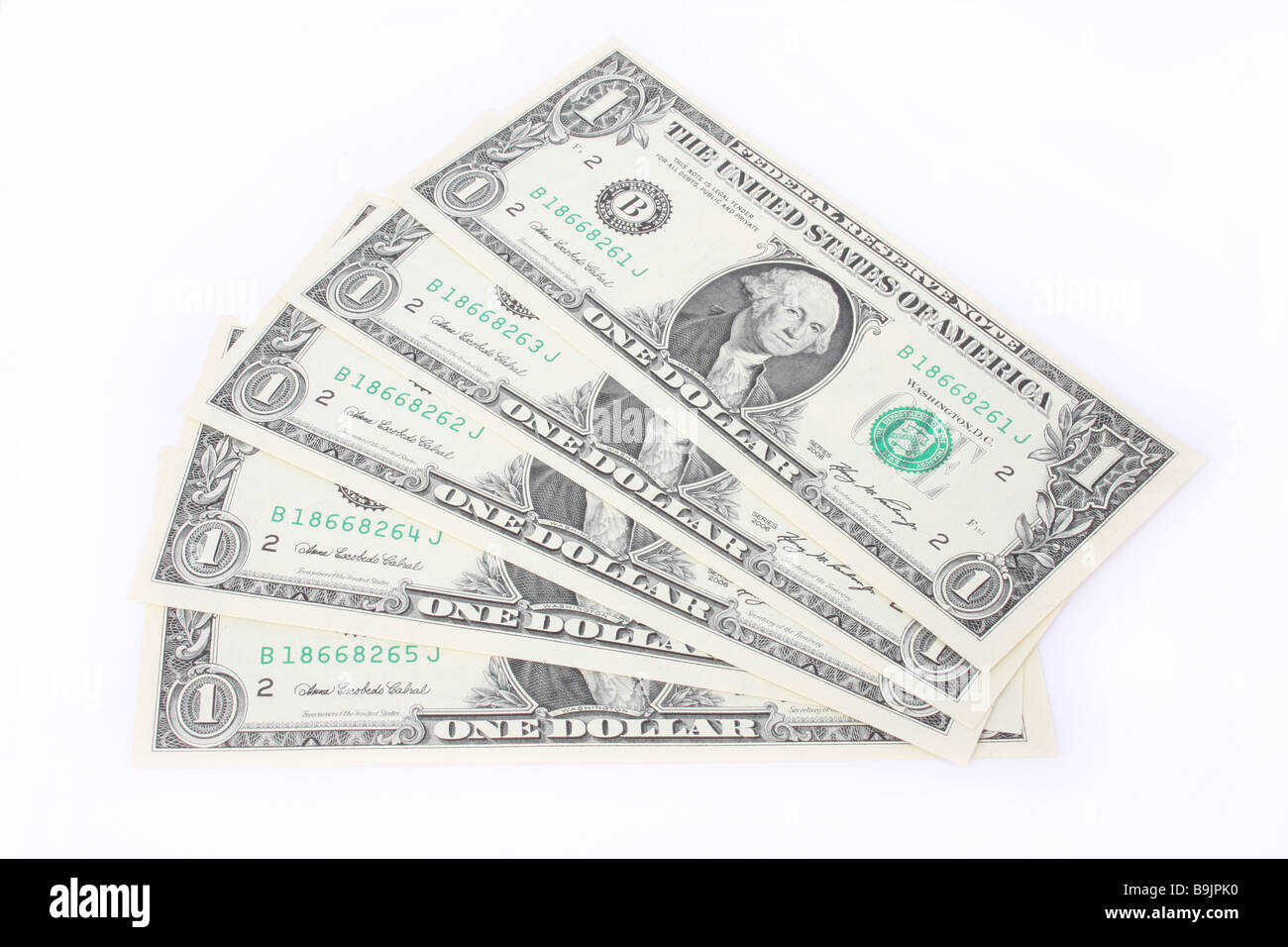 Ein US-Dollarnoten Stockfoto