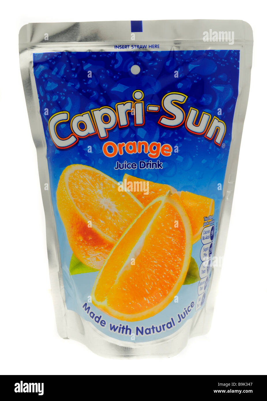 Capri Sonne Orange Saft trinken Stockfoto