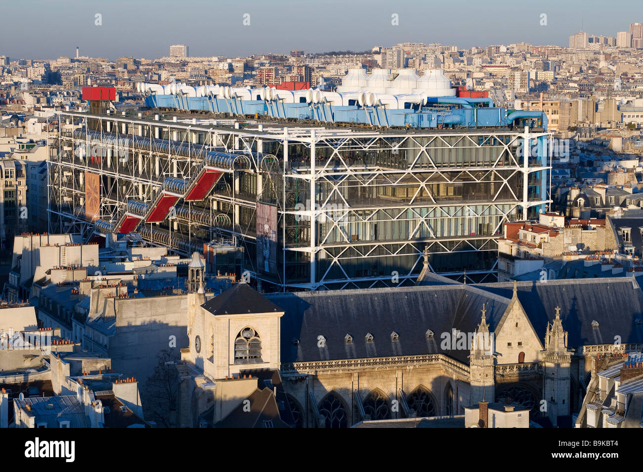 Frankreich, Paris, Centre Pompidou, vom Architekten Renzo Piano, Richard Rogers und Gianfranco Franchini Stockfoto