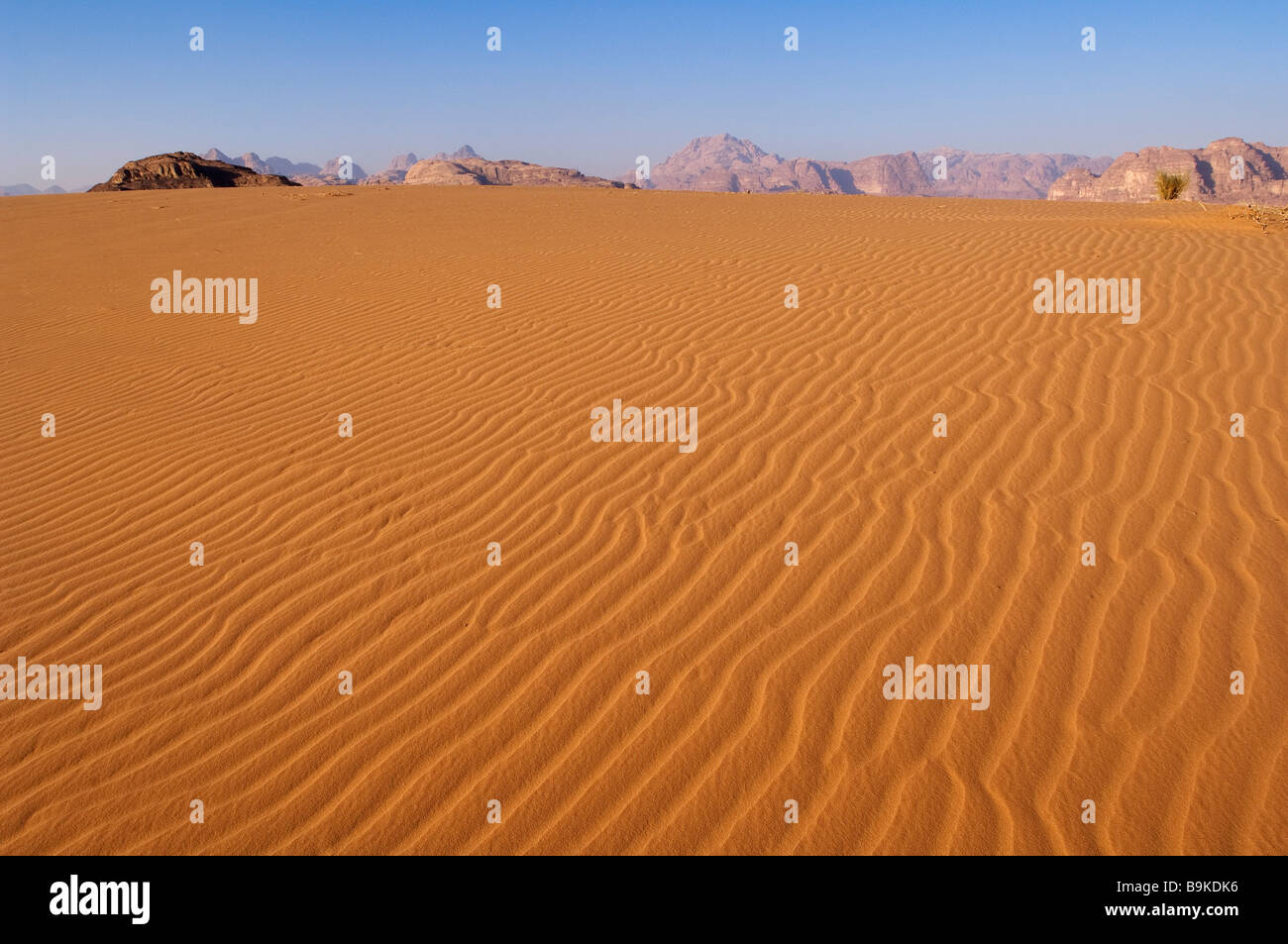 Jordan, Wadi Rum, Sand Rippelmarken Stockfoto