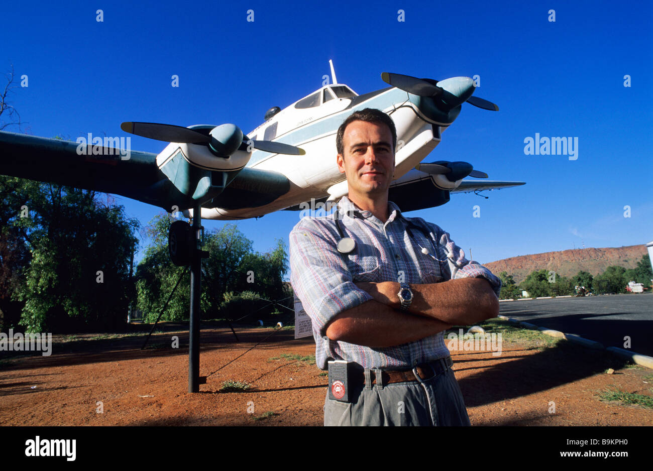Australien, Northern Territory, Alice Springs, Nicolas, ein Mitglied der fliegenden Ärzte Stockfoto