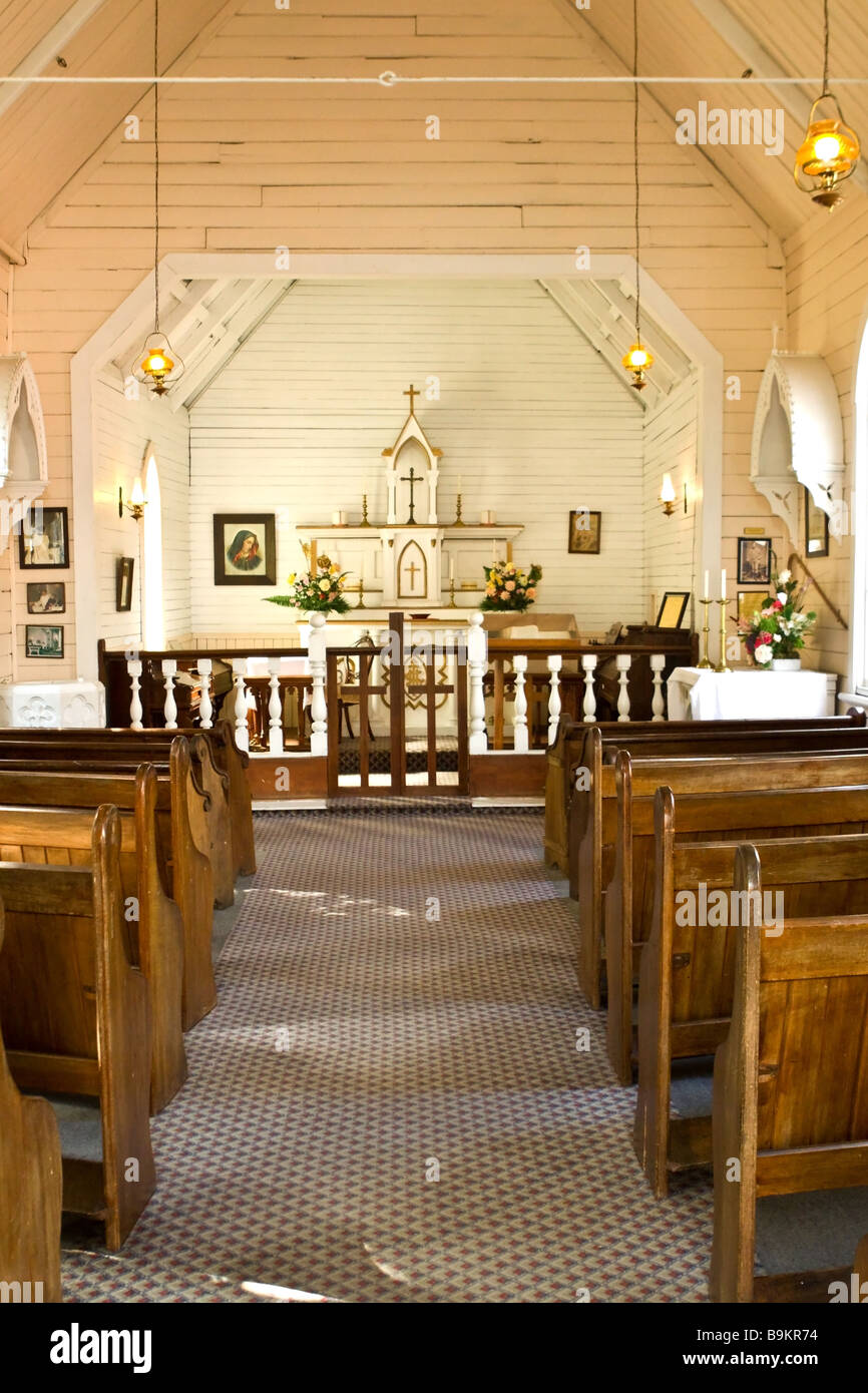 Alte Kirche innen Neuseeland Stockfoto