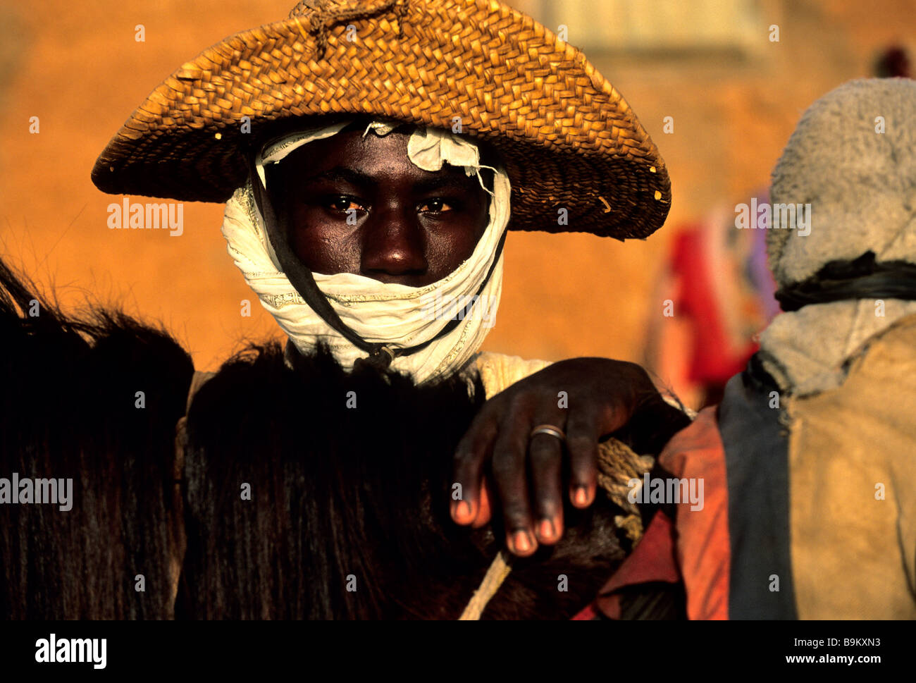 Benin, Alibori County, Kandi, Bio Buko Fahrer Bariba Volksgruppe