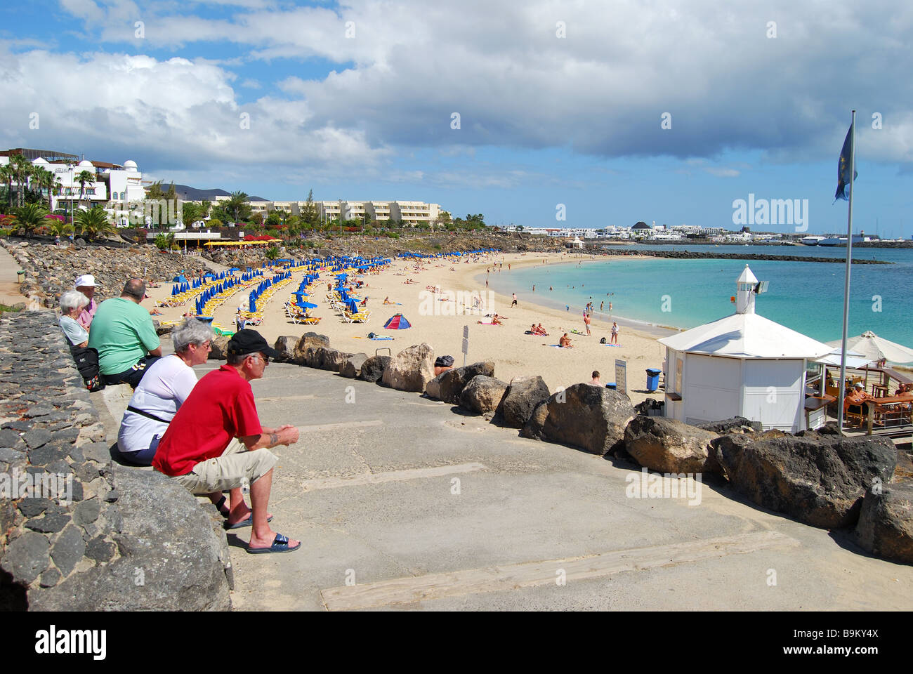 Strandpromenade, Playa Grande, Playa Blanca, Lanzarote, Kanarische Inseln, Spanien Stockfoto