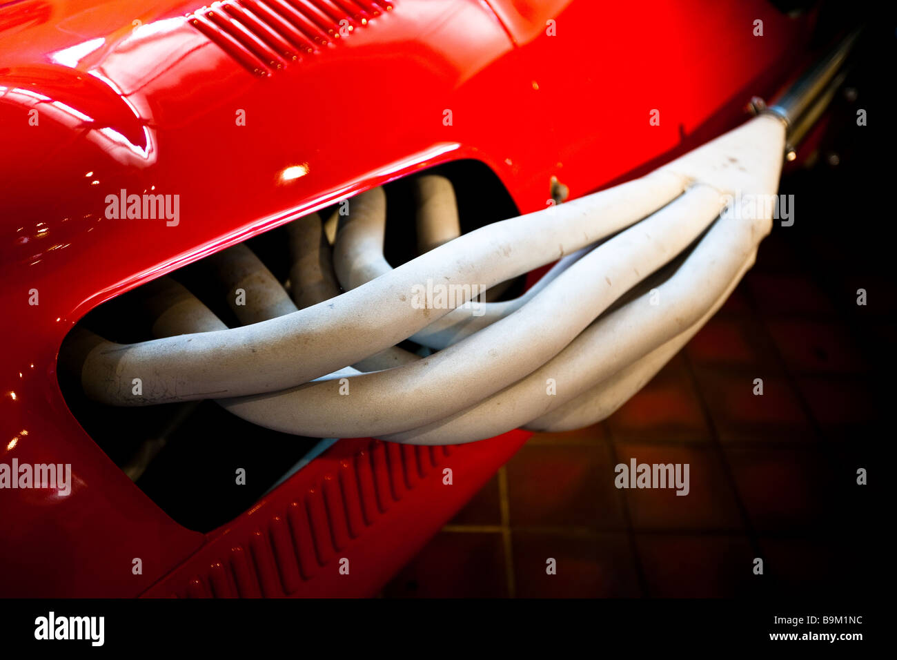 Rennauspuff Auto. Stockfoto