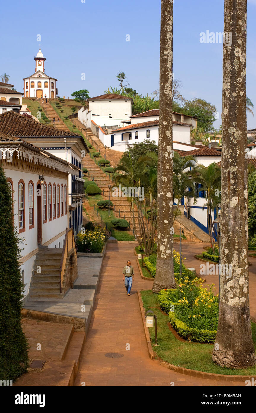 Brasilien, Bundesstaates Minas Gerais, Käsesorte, Joao Pinheiro zentralen Quadrat und Capela de Santa Rita (Gold-Route, Estrada Real) Stockfoto