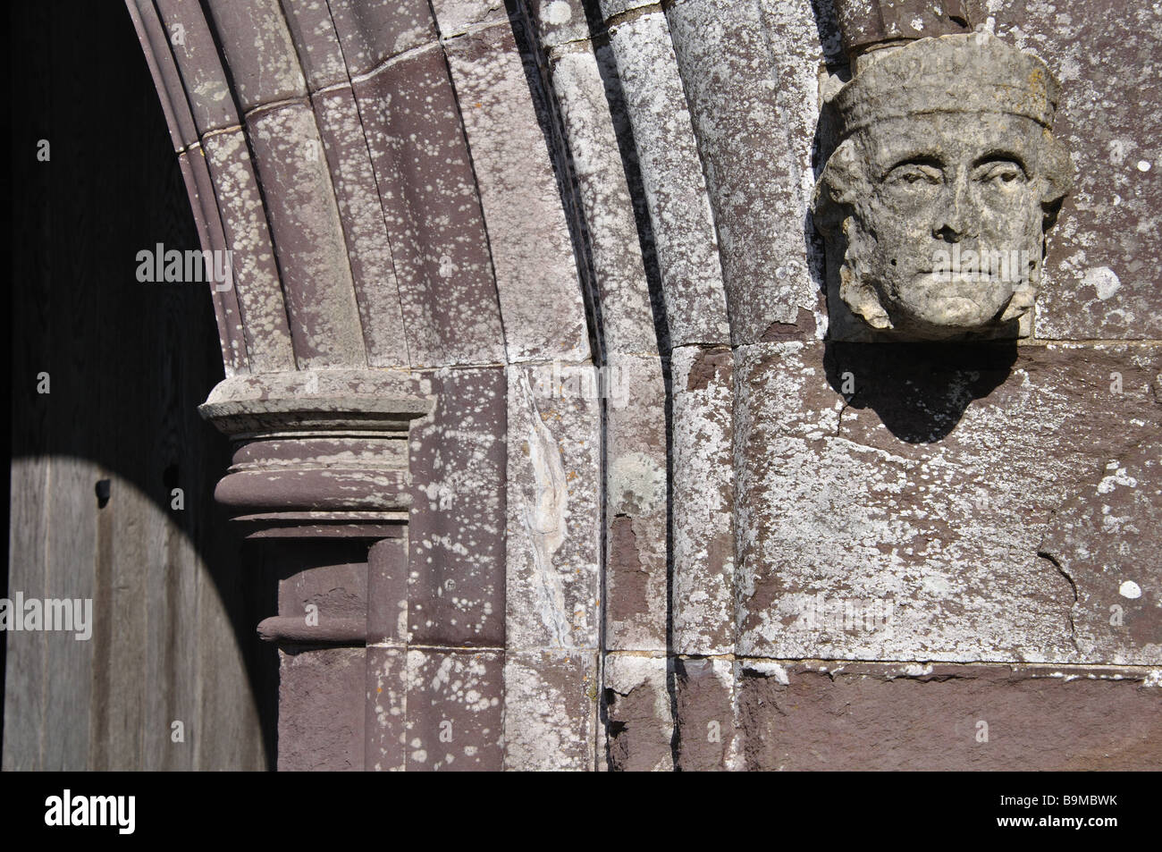 Nahaufnahme von Gargoyle St Davids Cathedral Stockfoto
