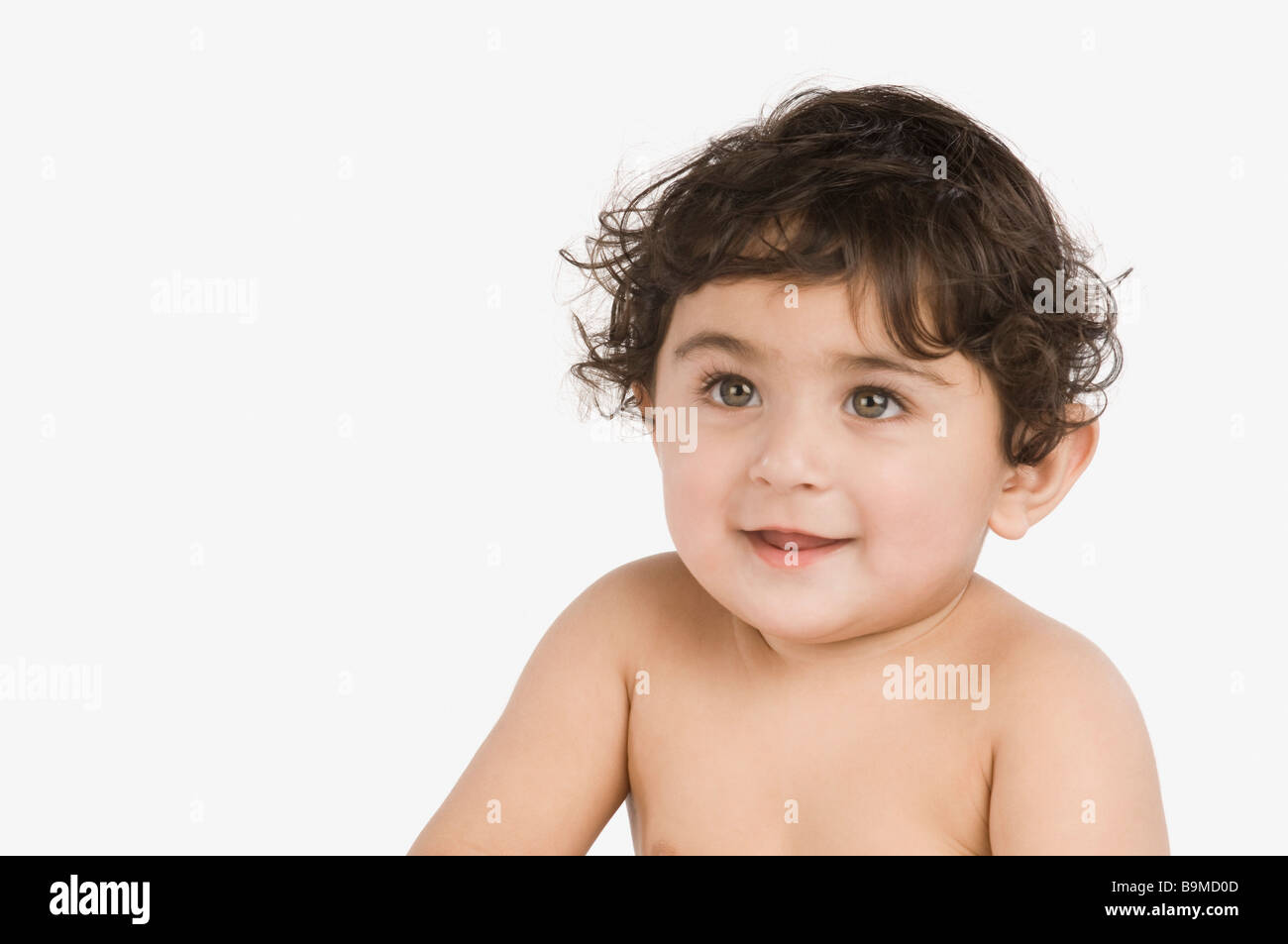 Nahaufnahme eines Baby-jungen lächelnd Stockfoto