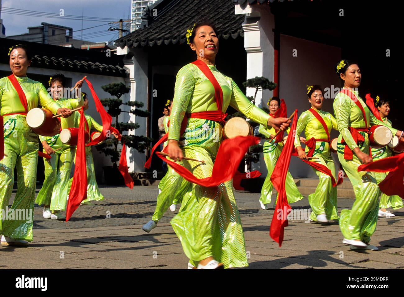 China, Shanghai, Feier in Wen Miao Cofucian Tempel Stockfoto