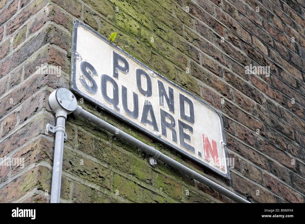 Teich Square Straßenschild Highgate Village London England UK Stockfoto