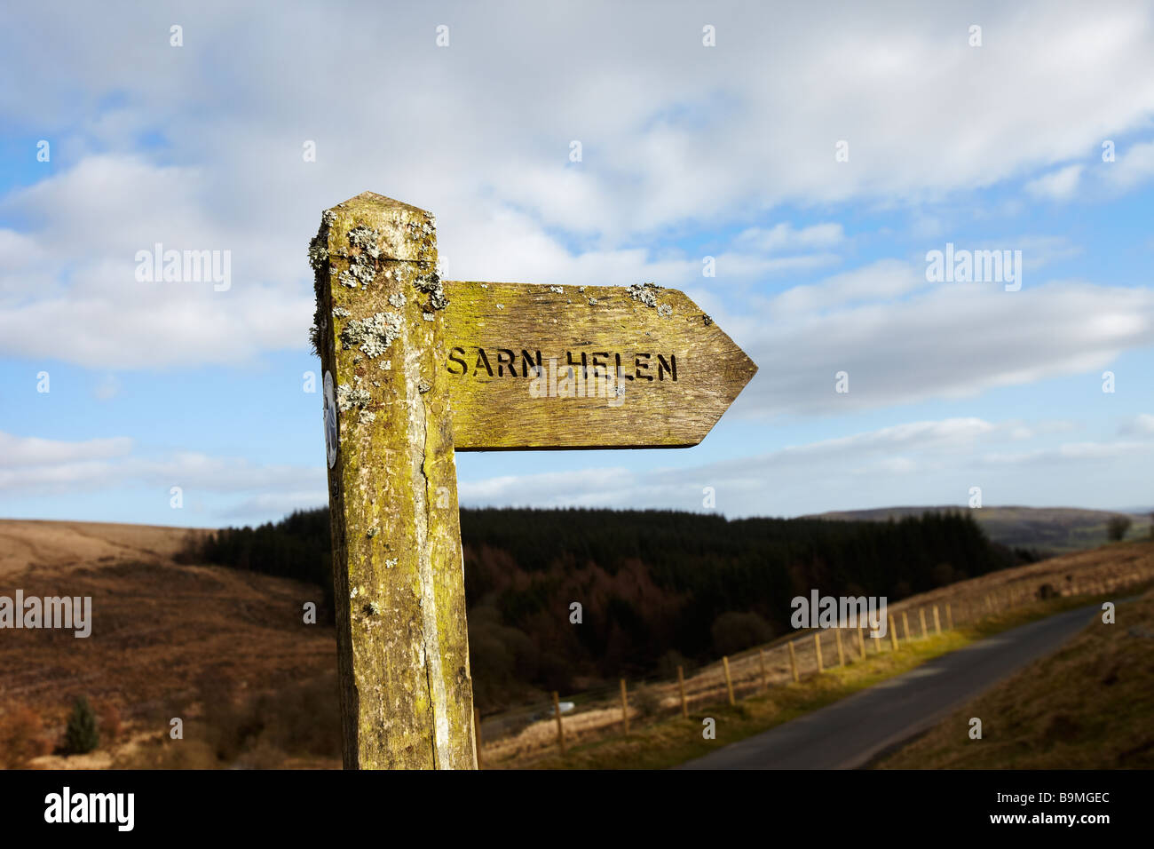 Sarn Helen "Römerstraße" in Brecon Beacons, Wales, Großbritannien Stockfoto