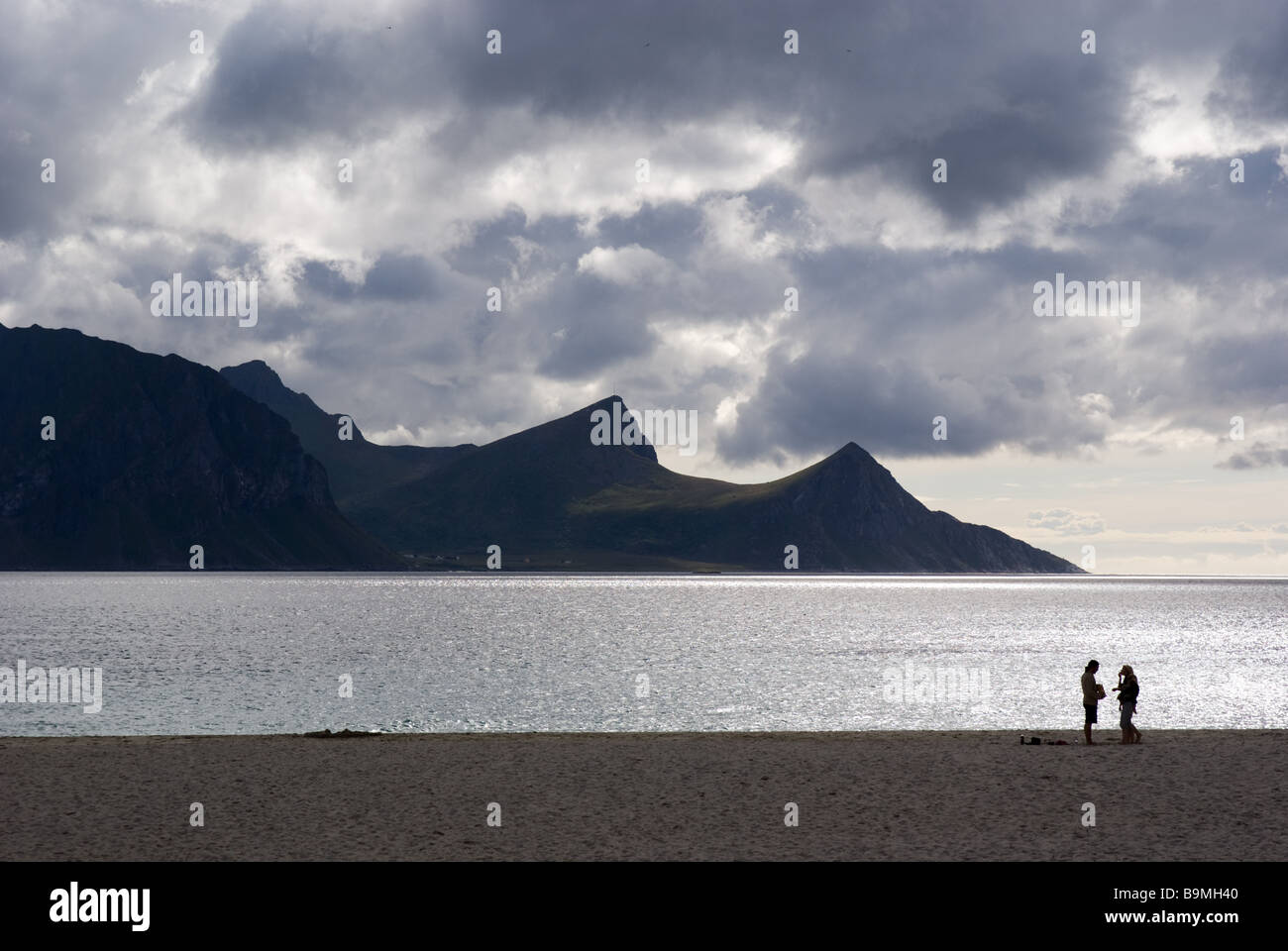 Haukland - Vik Beach, Leknes, Lofoten, Nordland, Norwegen, Skandinavien, Europa Stockfoto