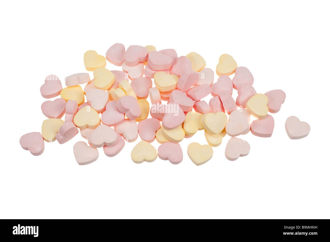 Sortierte Farben der leere Zuckerherz isoliert auf weißem Hintergrund Stockfoto