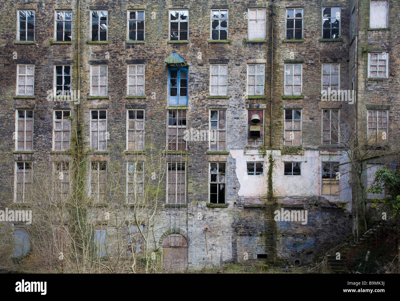 Verfallene Torr Vale Mühle. Neue Mühlen, Derbyshire, Großbritannien. Stockfoto