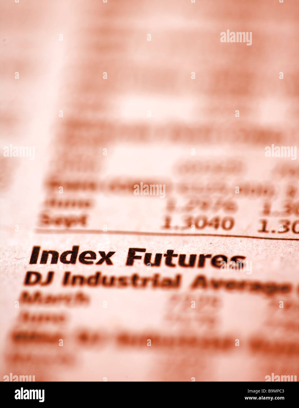 Index-Futures-Markt-Daten. Stockfoto