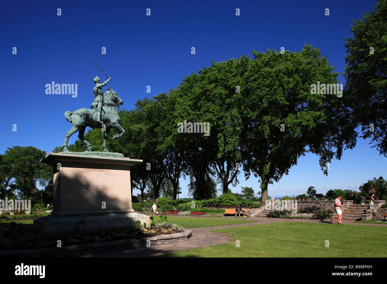 Kanada, Québec, Québec, Plains Of Abraham, Schlachtfelder parken, Jeanne d ' Arc Garten, Equestrian statue Stockfoto