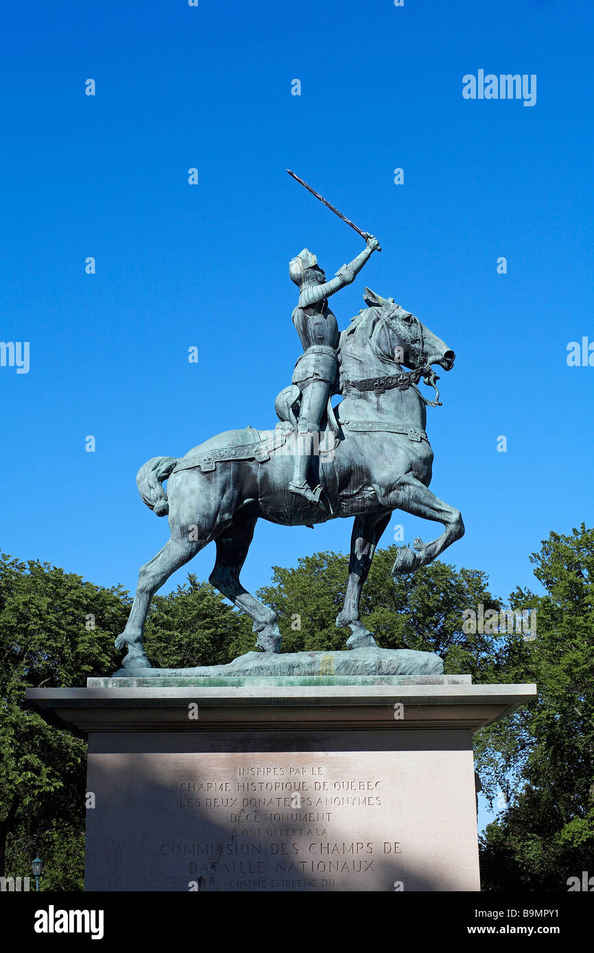 Kanada, Québec, Québec, Plains Of Abraham, Schlachtfelder parken, Jeanne d ' Arc Garten, Equestrian statue Stockfoto