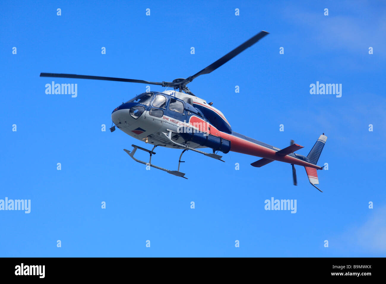 Hubschrauber fliegen Touristen, der Franz Josef Gletscher, Südalpen, West Coast, Südinsel, Neuseeland Stockfoto