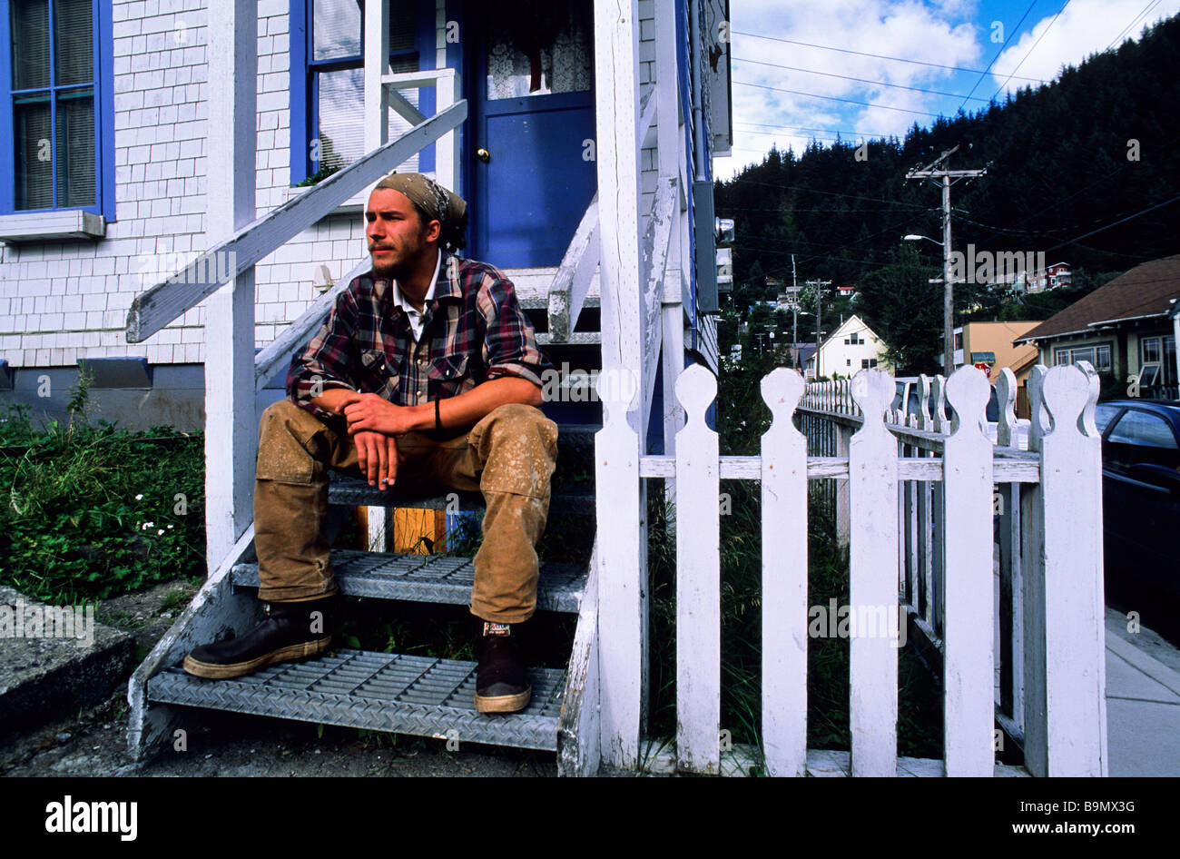 USA, Alaska, Inside Passage, Gastineau Channel, Stadt und Bezirk von Juneau, vor russischen Sankt Nikolaus Stockfoto