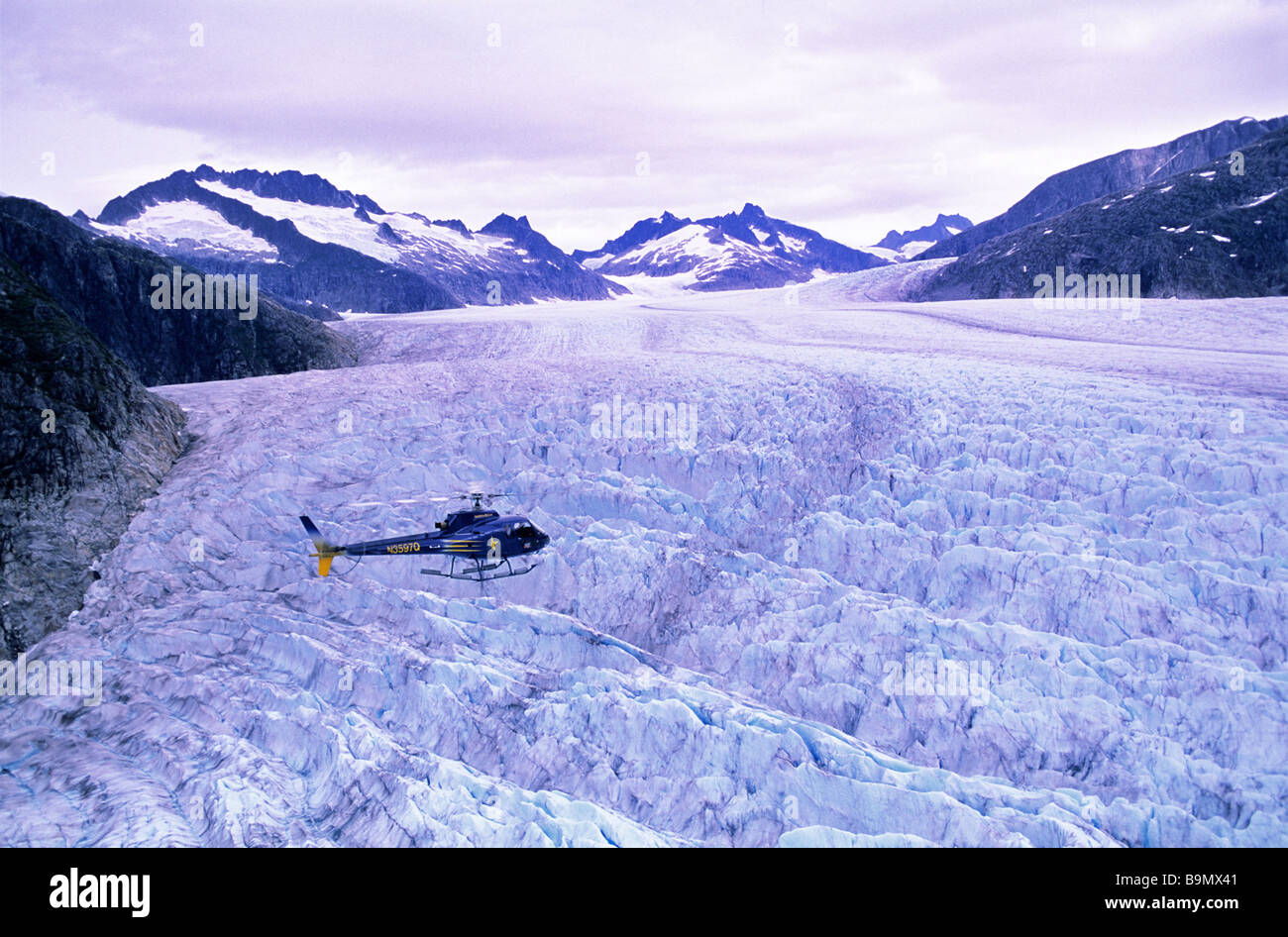 USA, Alaska, Inside Passage, Gastineau Channel, Stadt und Bezirk von Juneau, Mendenhall und Herbert Gletscher, Stockfoto