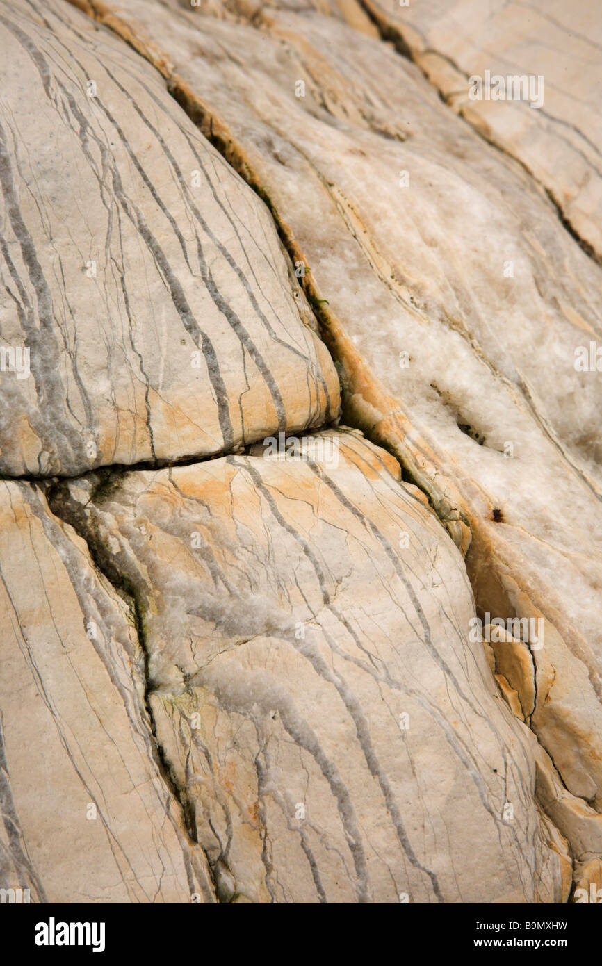 Bereich der gemusterten Rock, Geologie in den Klippen bei Selwick Bay Flamborough Head East Yorkshire UK Stockfoto