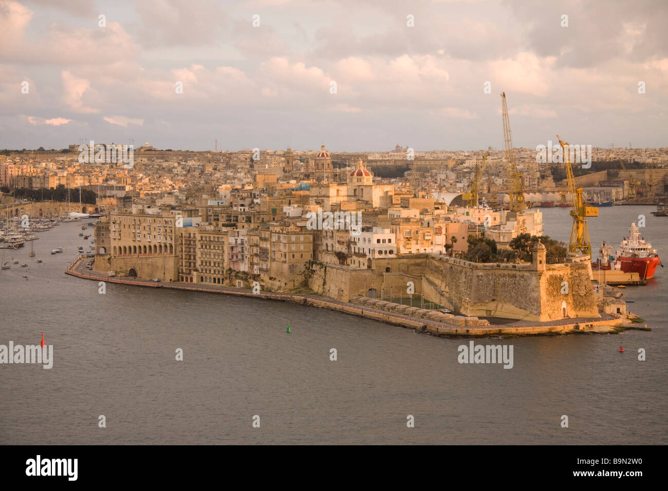 Senglea Grand Harbour Valletta Malta Stockfoto