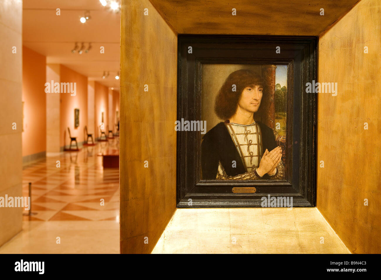 Spanien, Madrid, Thyssen Bornemisza Museum, Herrn im Gebet von Hans Memling (15. Jh.) Stockfoto