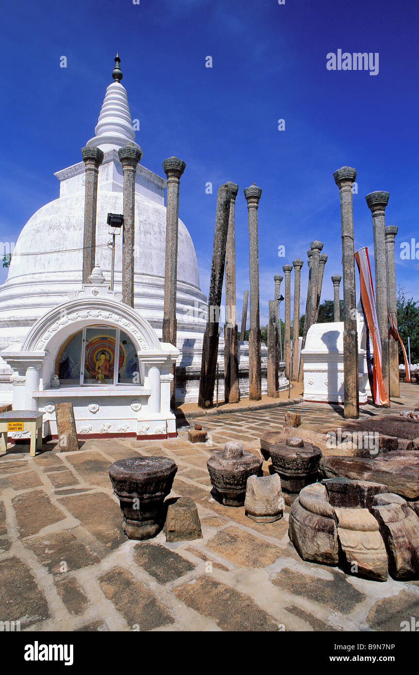 Nord-Zentralprovinz, Anuradhapura, Sri Lanka, heilige Stadt Weltkulturerbe der UNESCO, Thuparama Dagoba buddhistischen Stockfoto