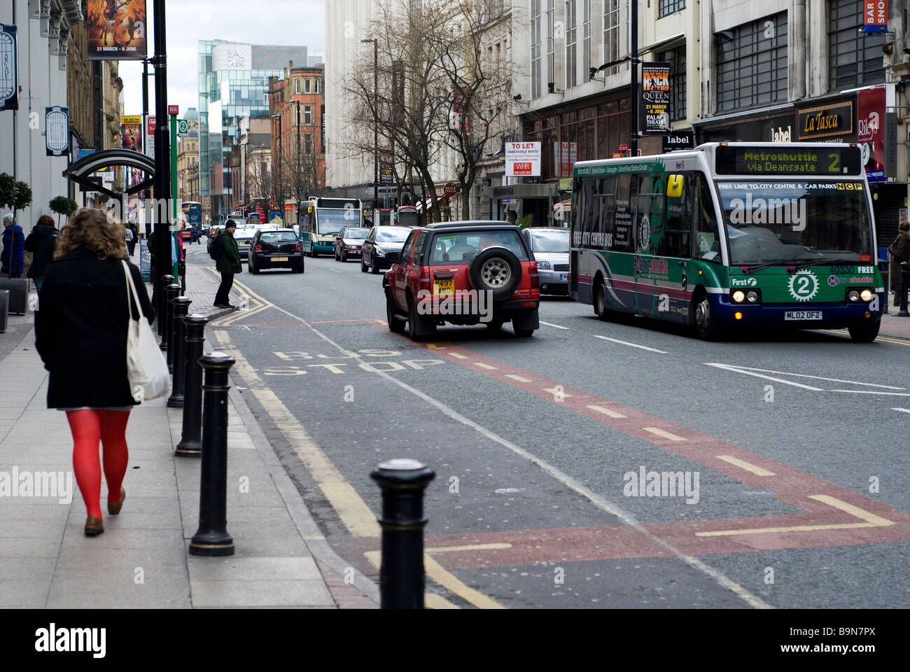 Stadtzentrum von Deansgate Manchester UK Stockfoto