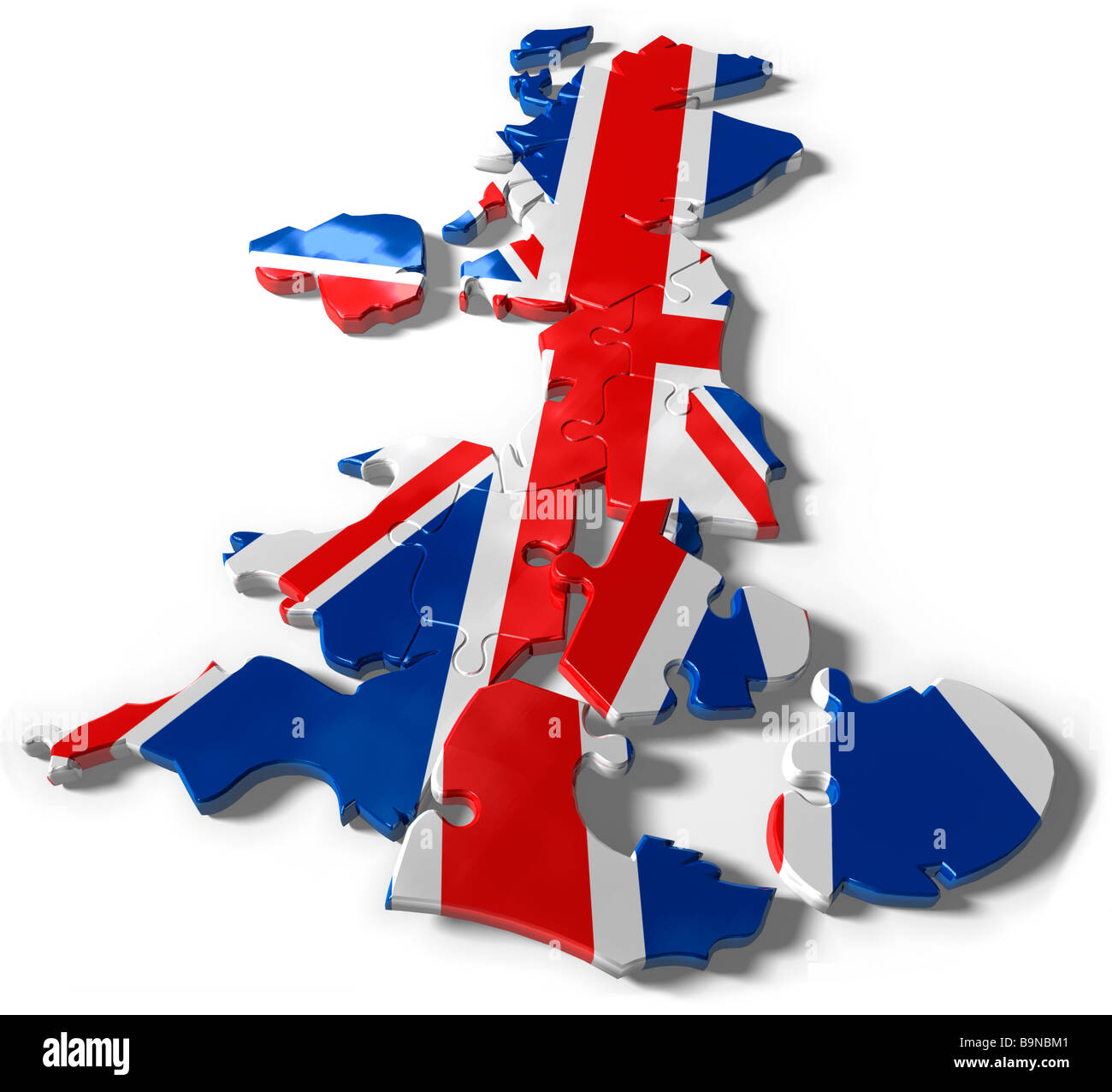 Vereinigtes Königreich-Jigsaw Puzzle-Karte Stockfoto