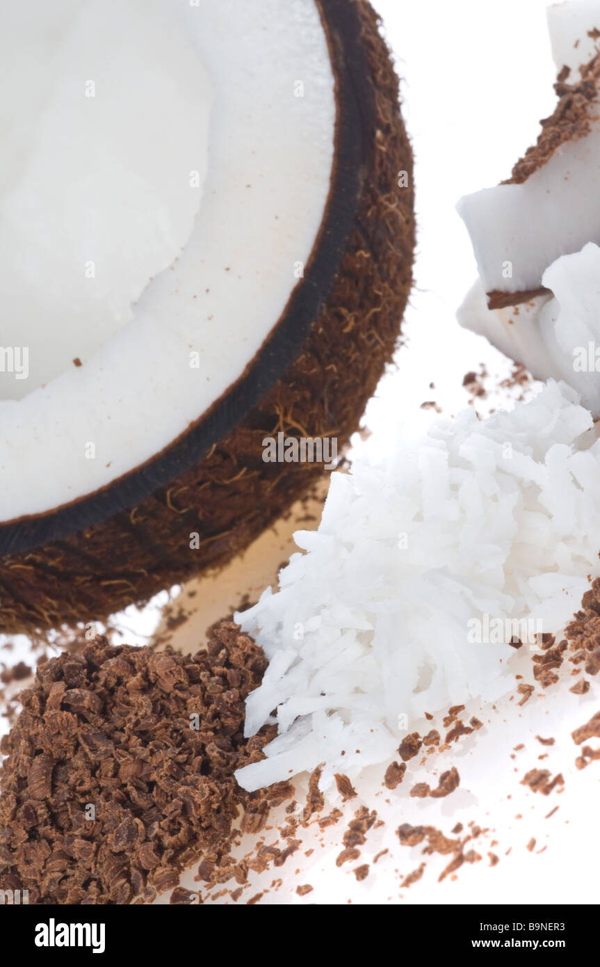 Kokosnuss und Schokolade rasieren Stockfoto
