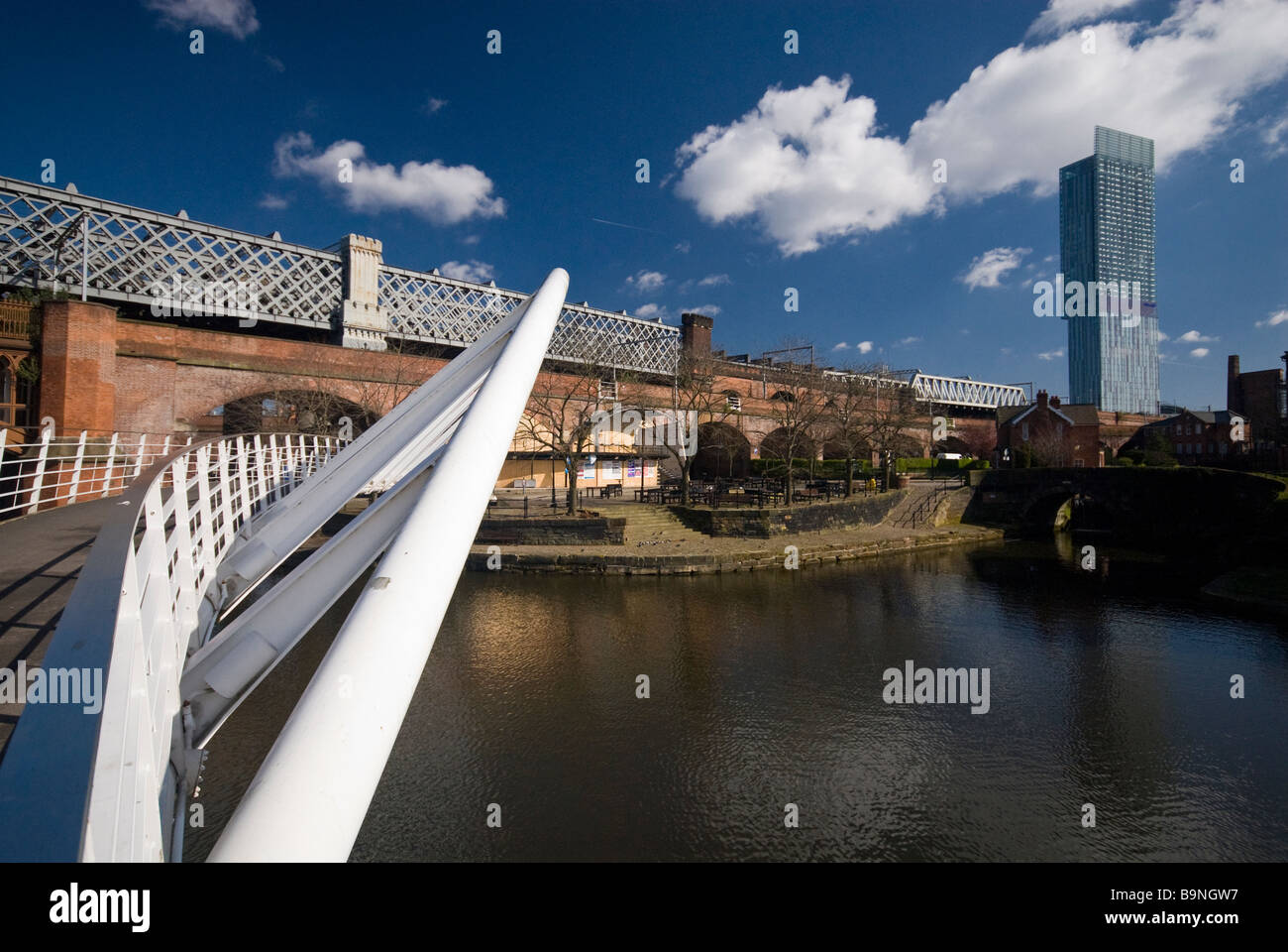 Des Händlers Brücke Manchester Stockfoto