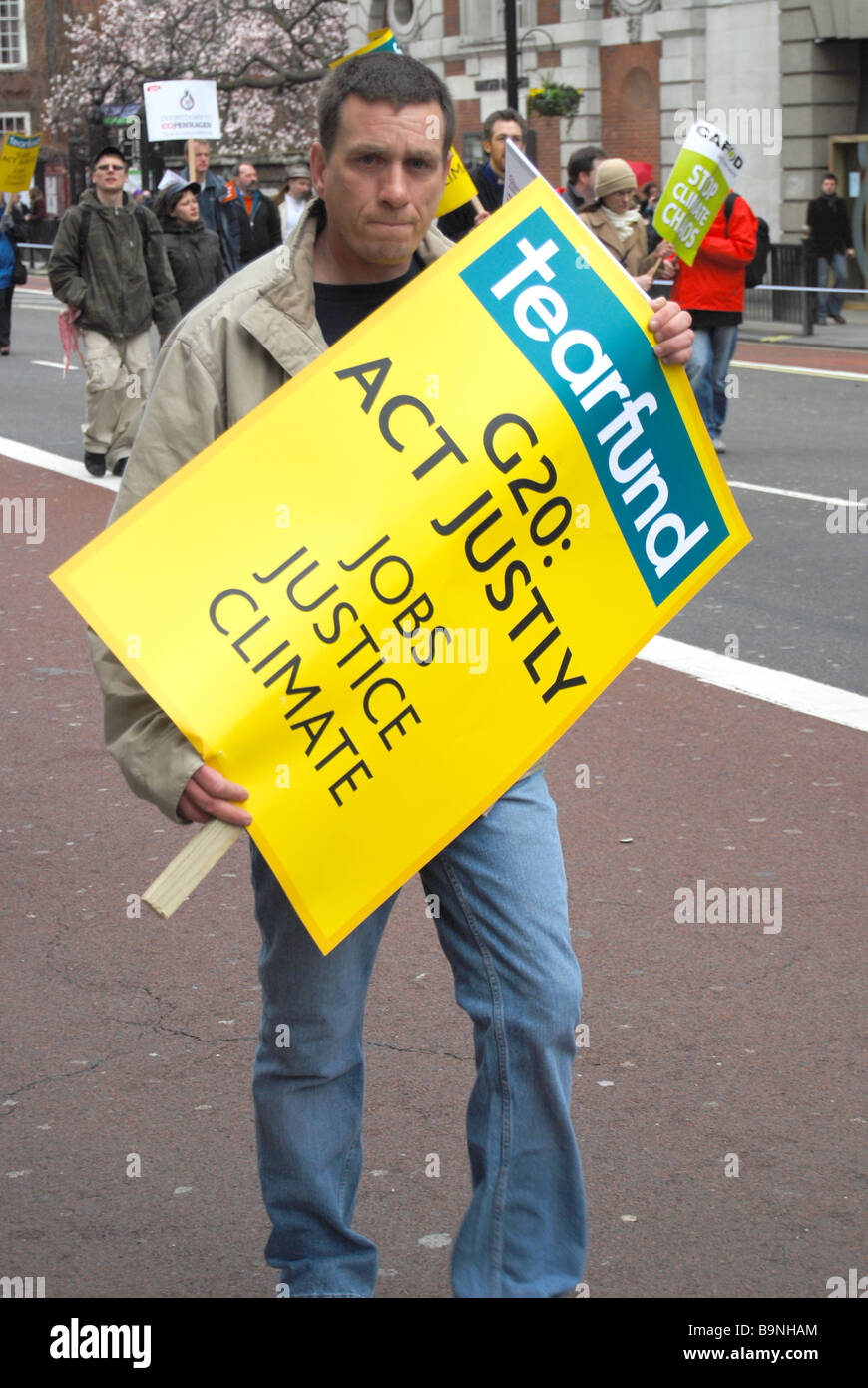 Anti-kapitalistischen G20 Protest März London 2009 Stockfoto