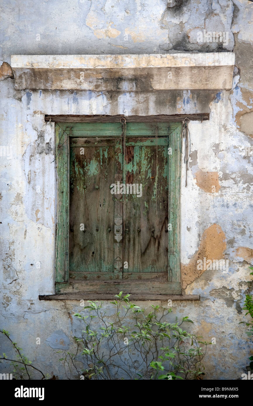 Green Wood Fensterläden Chandni Chowk Bazar Old Delhi Indien Stockfoto