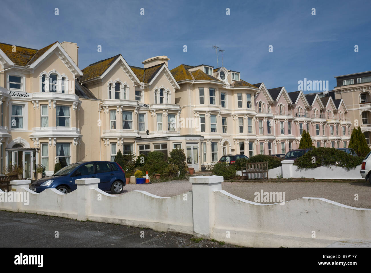 Teignmouth Reihe von Pensionen und Appartements South Devon GB UK Stockfoto