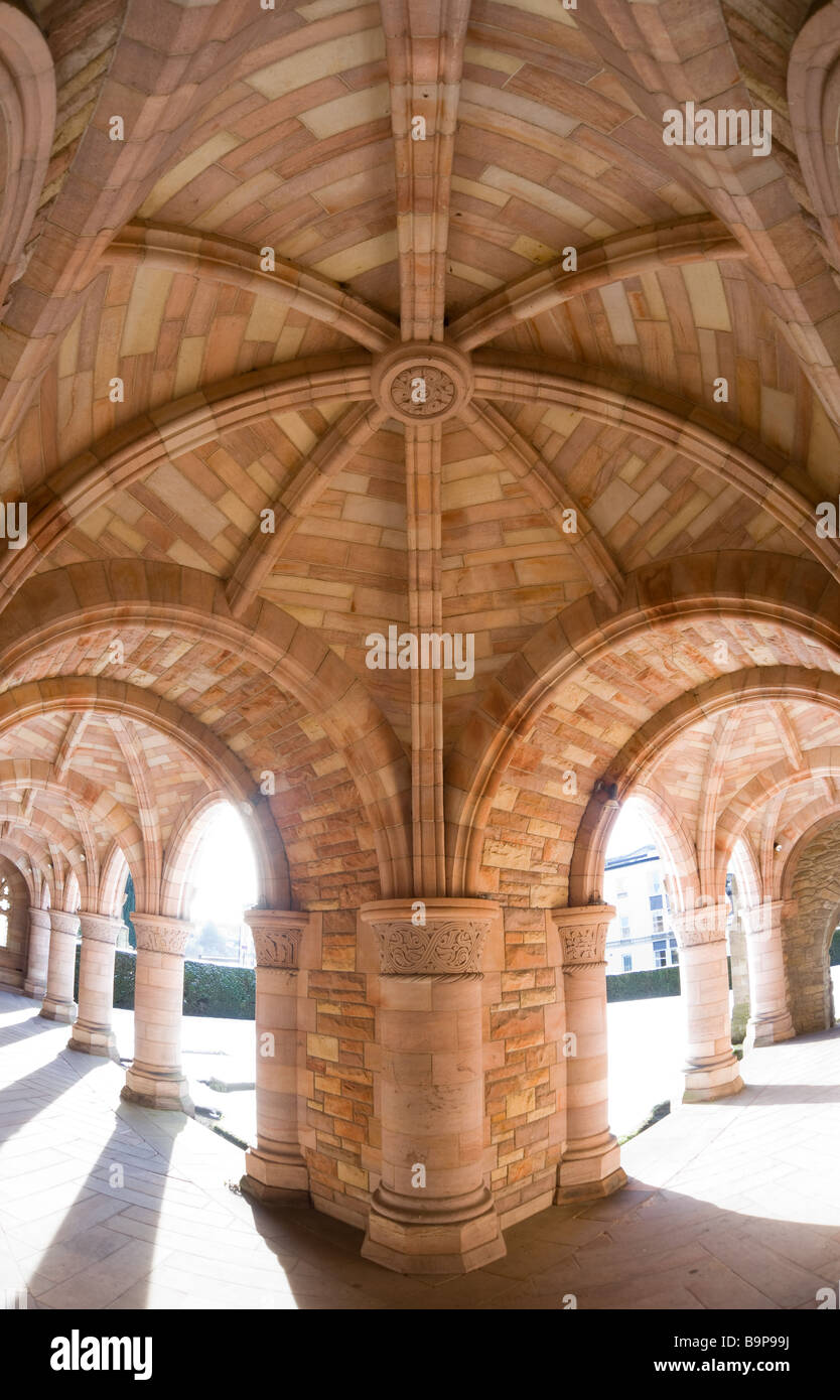 Kelso Abbey schottischen Grenzen UK der Roxburghe Kreuzgang Fischaugen Ansicht Stockfoto