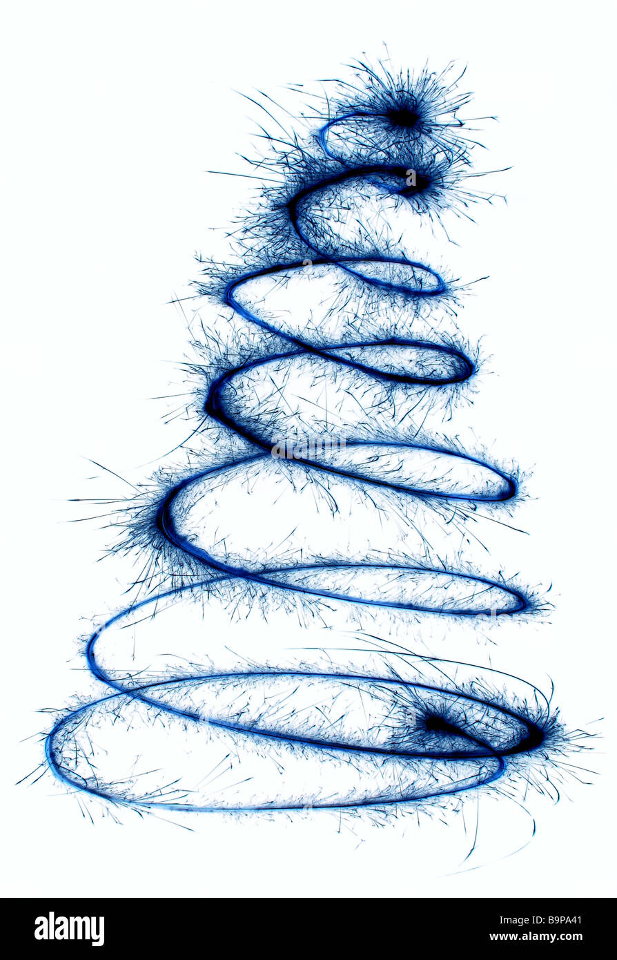 Wunderkerze Weihnachtsbaum Spirale invertieren Stockfoto