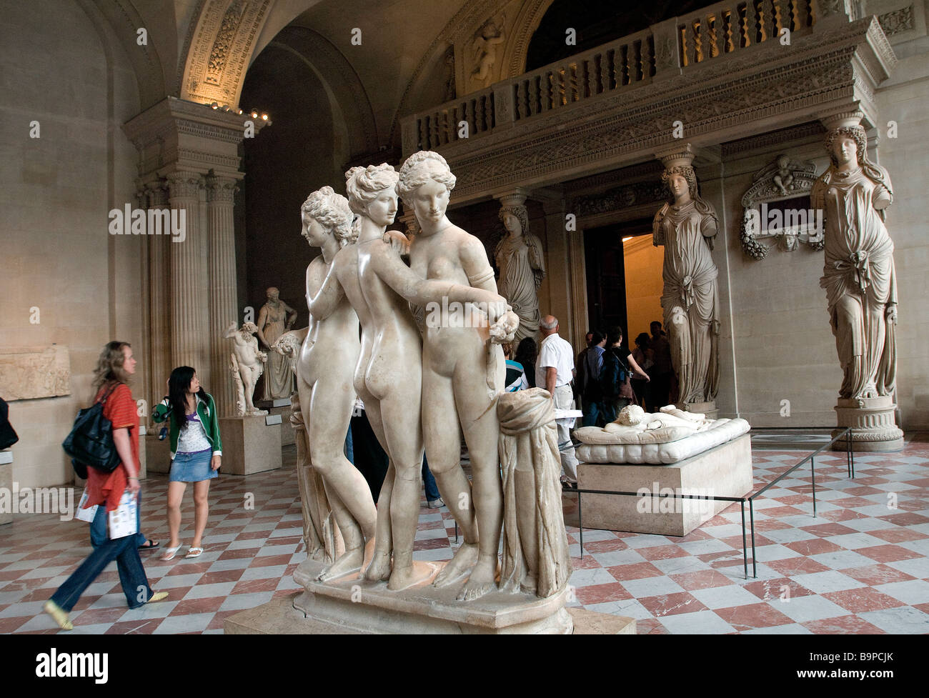 Frankreich, Paris, Louvre-Museum, die drei Grazien, römische Skulptur Stockfoto