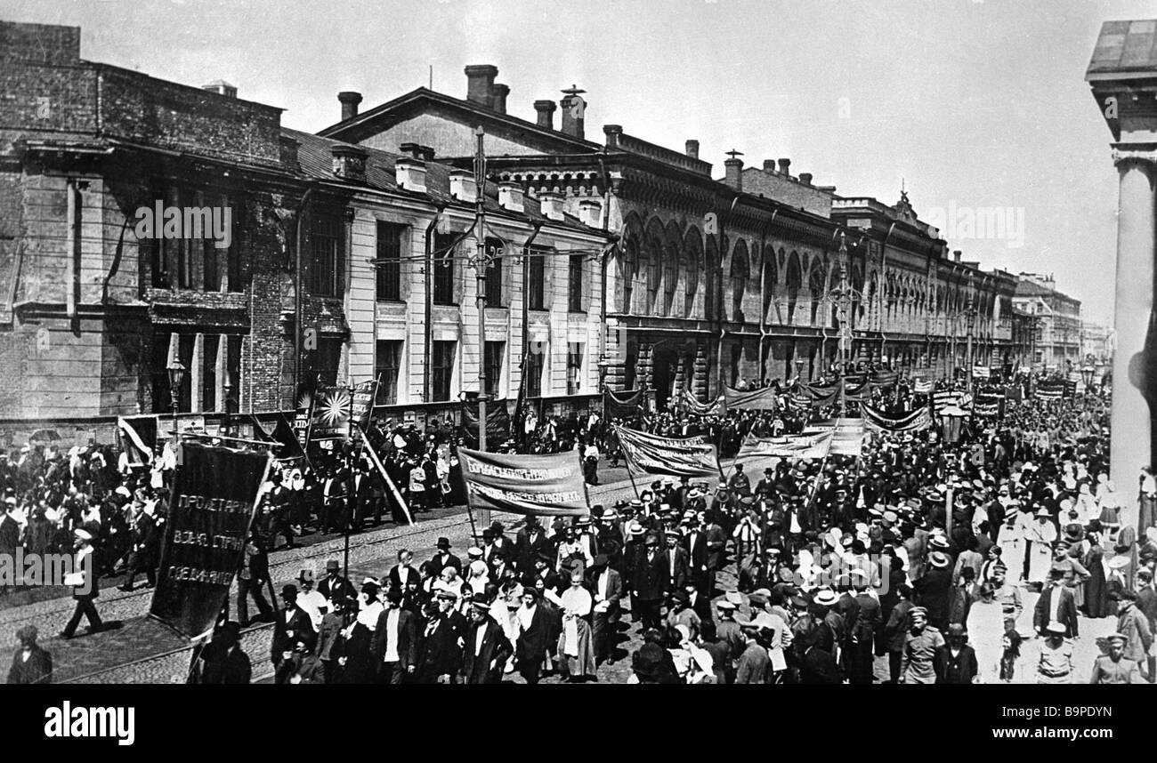 Die Demonstration der Juli 1917 in Petrograd Stockfotografie Alamy
