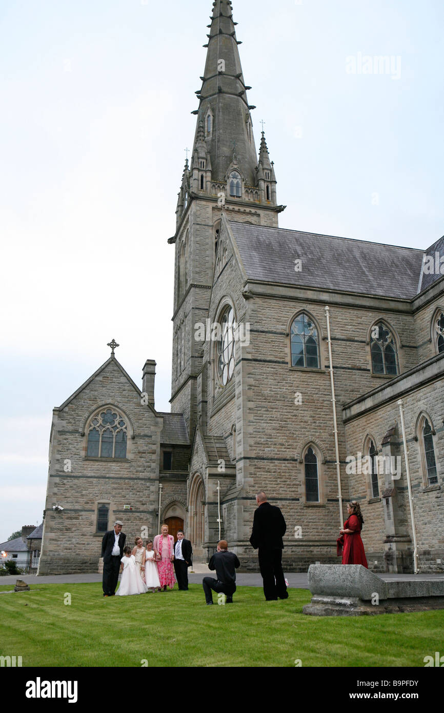 Hochzeit, St. Columb Kathedrale in Londonderry, Nordirland. Stockfoto