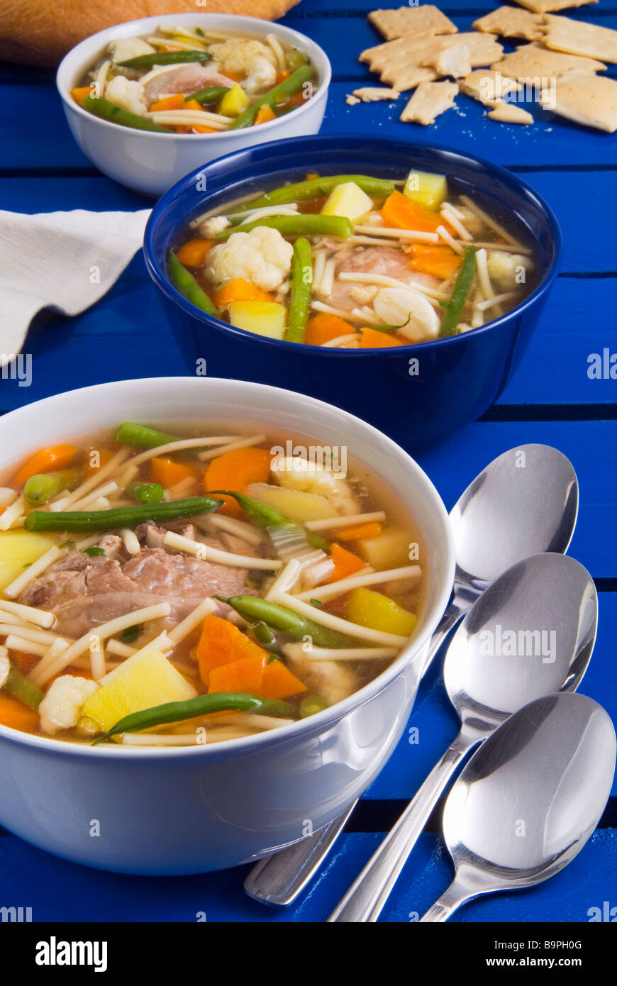 Grüne Bohnen und Gans Suppe Israel israelische Küche Stockfoto