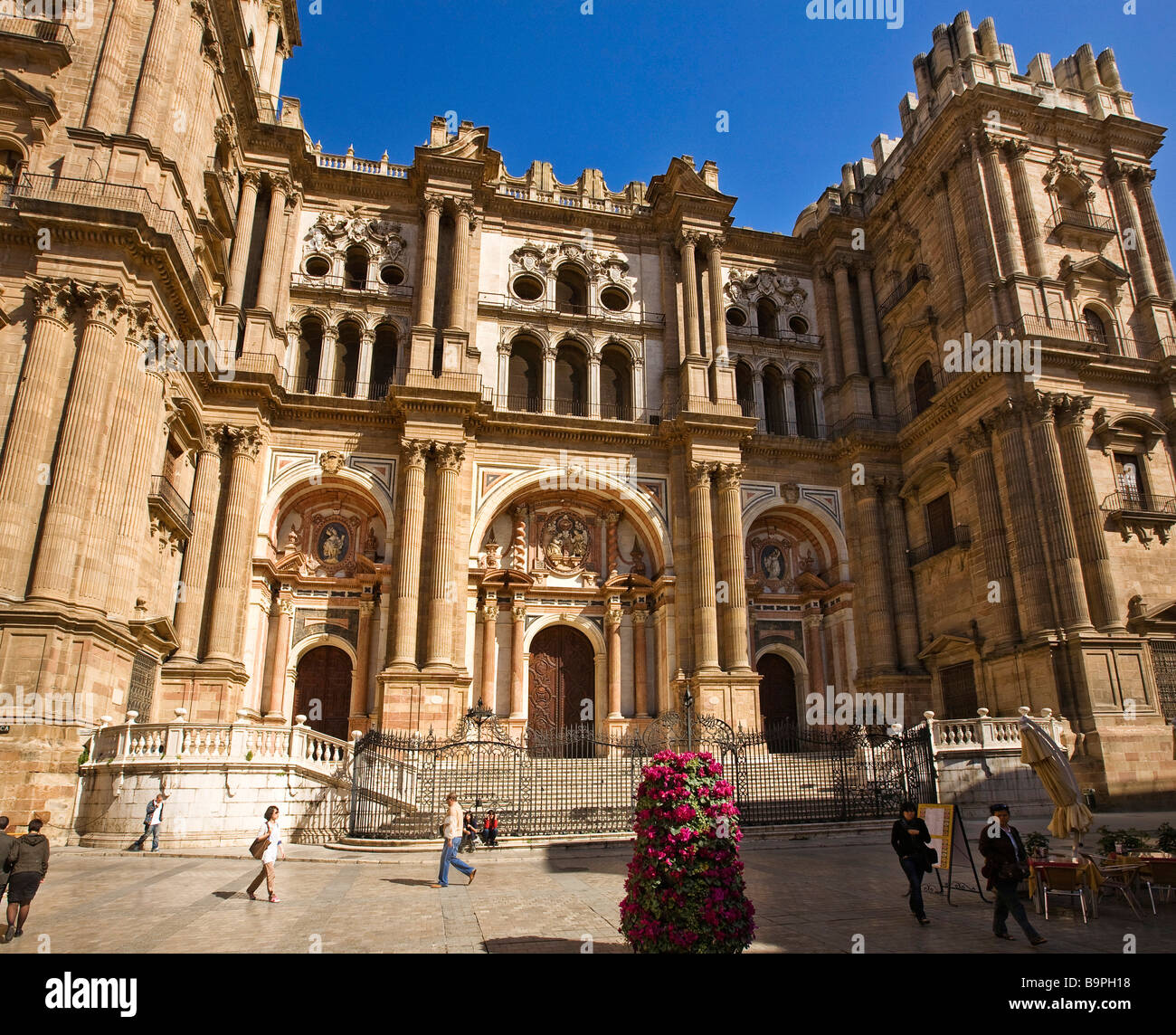 Plaza del Obispo / Kathedrale Malaga, Spanien Stockfoto