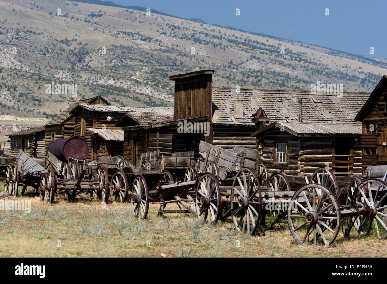 Historische Gebäude alte Trail Stadt Cody Wyoming USA Stockfoto