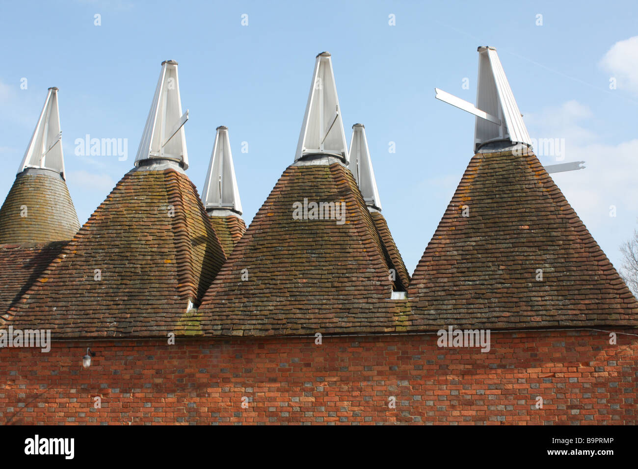 Oast House Dächer Stockfoto