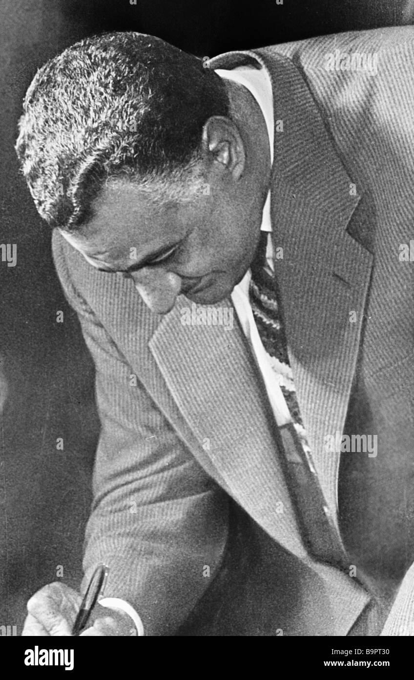 Der ägyptische Präsident Gamal Abdel Nasser Stockfoto