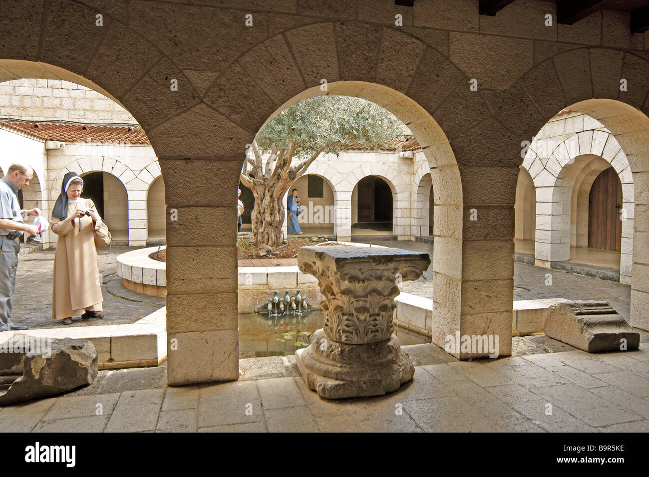 Israel-Meer von Galiläa Tabgha Kirche von der Vermehrung der Brote und Fische Stockfoto